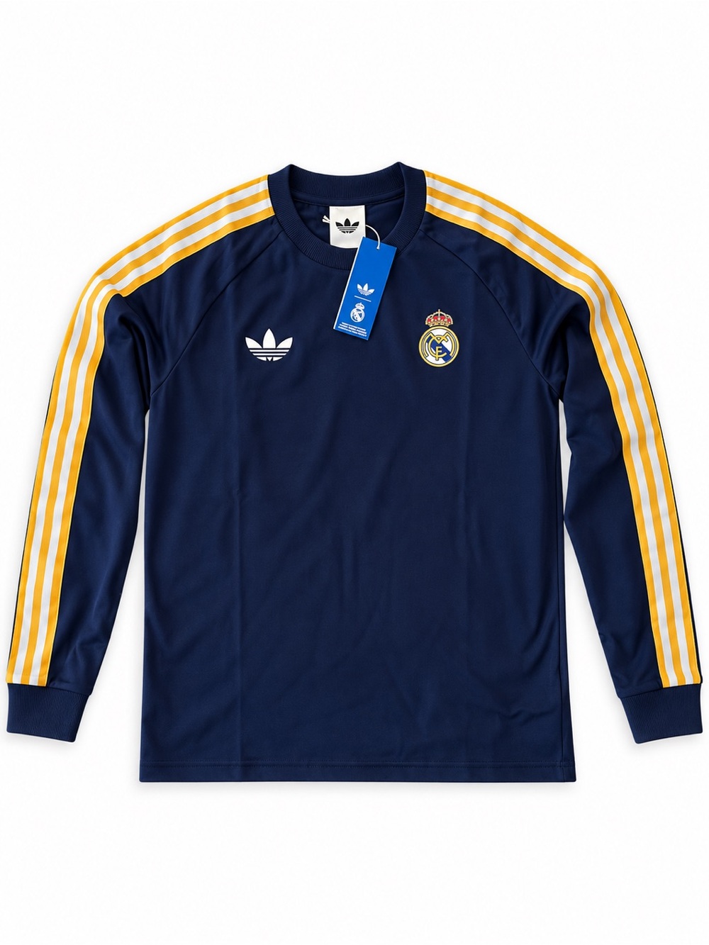 adidas Navy and Yellow Real Madrid Kids Long-Sleeve Jersey